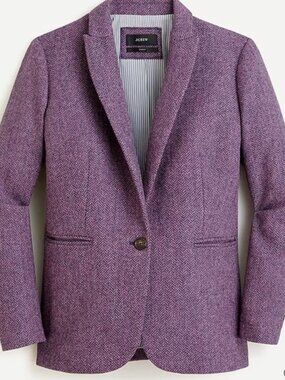 J.Crew Herringbone Wool Blazer | Size 8 | Purple/Lavender | NWT